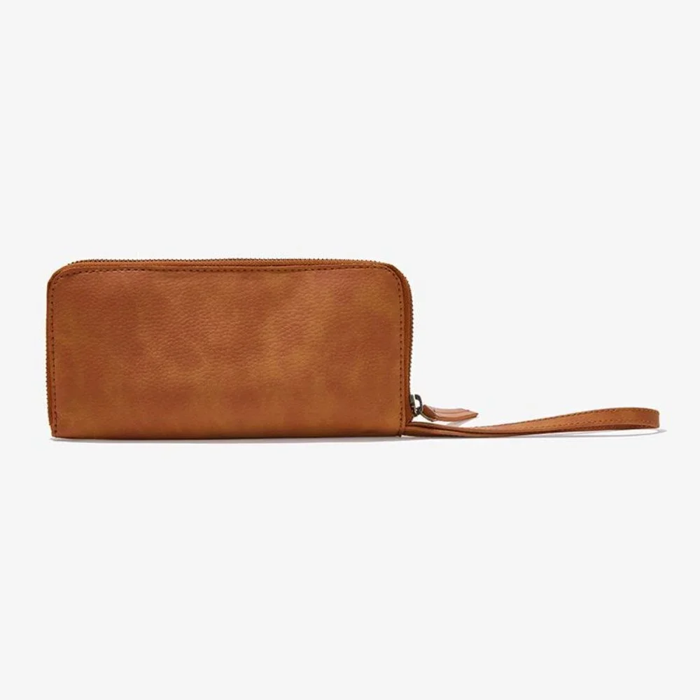 New with tag Brown Distressed Vegan wallet Free People Fabfitfun